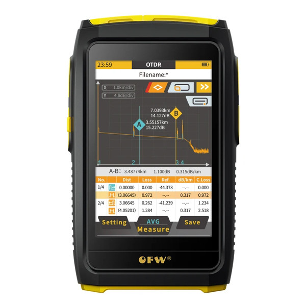 تستر فیبرنوری او اف دبلیو مدل OTDR FWT-100-S5