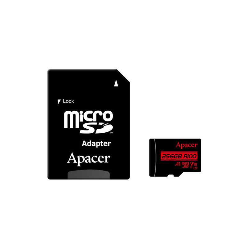 کرات حافظه microSDXC اپیسر مدل R100 کلاس 10 استاندارد UHS-I U1 سرعت 100MBps ظرفیت 256 گیگابایت