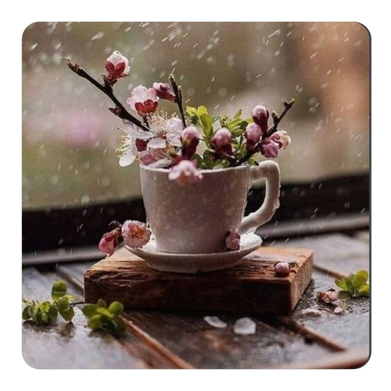 مگنت یخچال طرح گل و فنجان کد wmg256