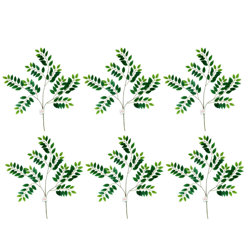 گل مصنوعی جُرجُرگل مدل بوته برگ درختی بسته 6 عددی