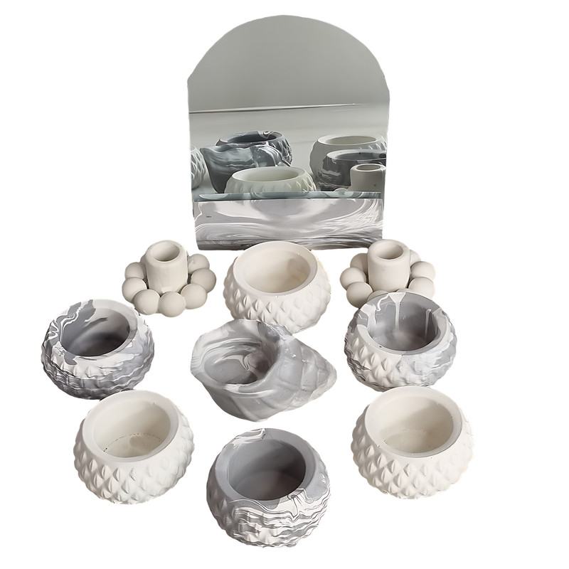 مجموعه ظروف هفت سین 10 پارچه مدل ثمینا طرح سنگ کد C01