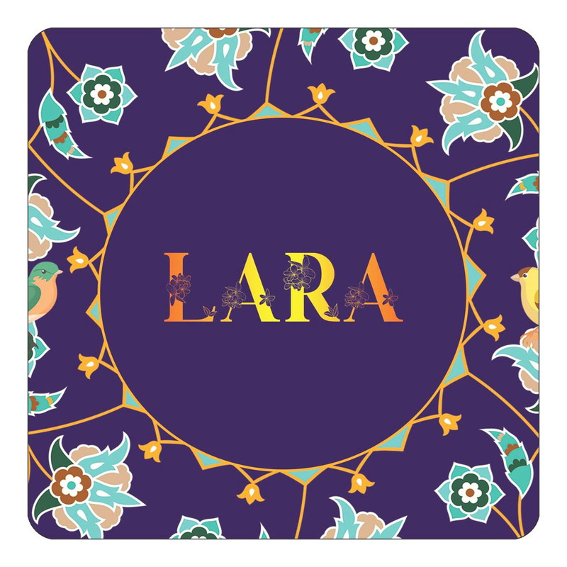 مگنت کاکتی طرح اسم لارا lara مدل گل و بلبل کد mg14775
