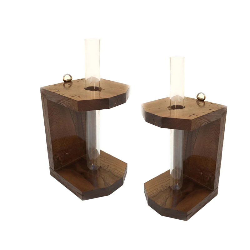 گلدان چوبی دیواری مدل نیکا مجموعه 2 عددی