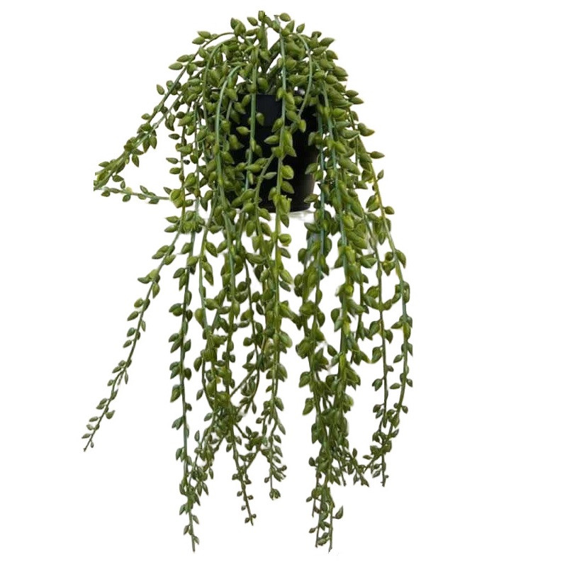 گلدان به همراه گل مصنوعی مدل آویز غوره کوتاه کد PAL40CM