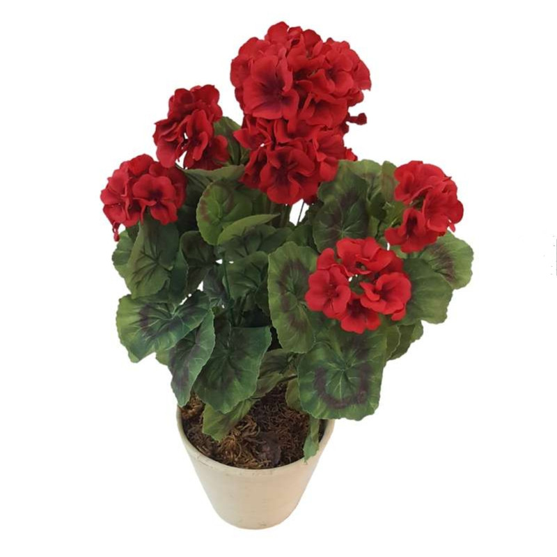 گلدان به همراه گل مصنوعی مدل شمعدانی کد PLA1000