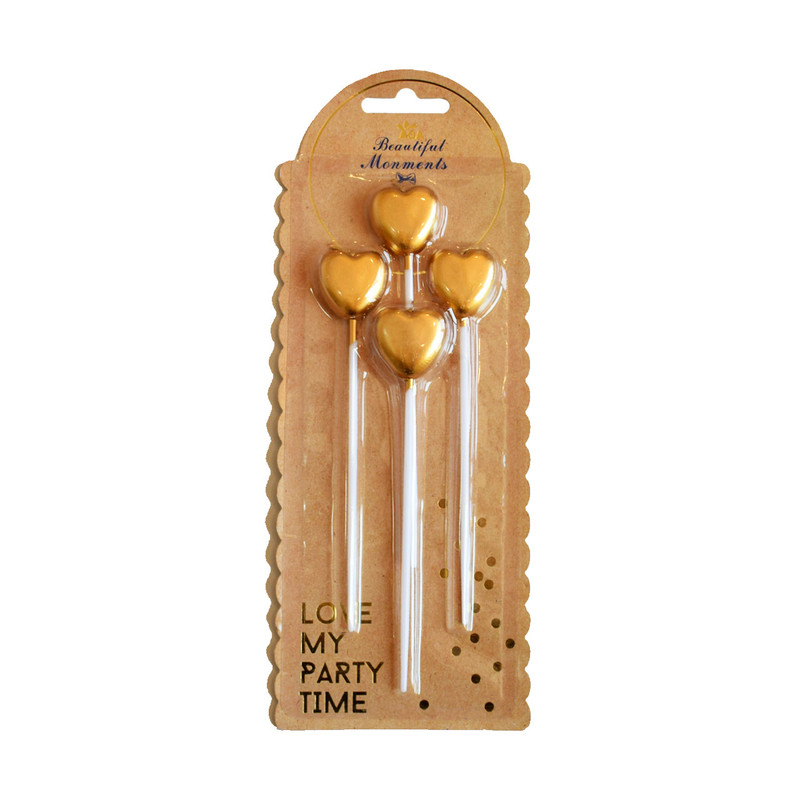 شمع تولد طرح قلب مدل Ca-011 بسته 4عددی