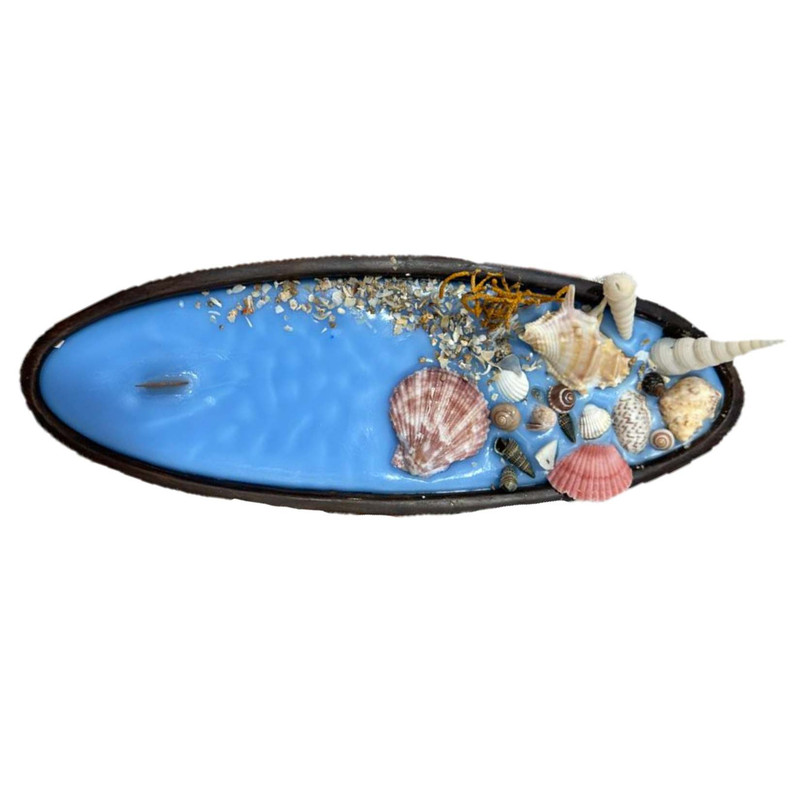 شمع دست ساز مدل قایقی طرح دریا