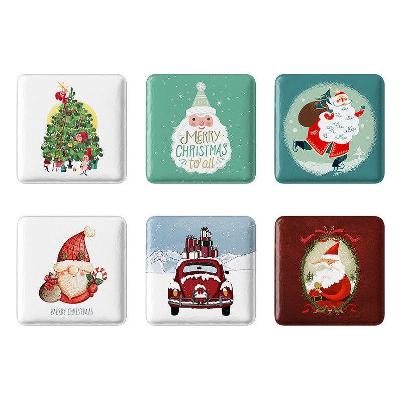 مگنت خندالو طرح کریسمس Christmas کد 1346B مجموعه 6 عددی