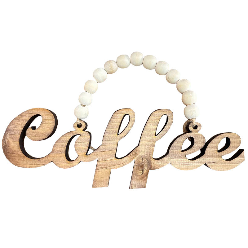 آویز تزیینی مدل چوبی طرح کافی