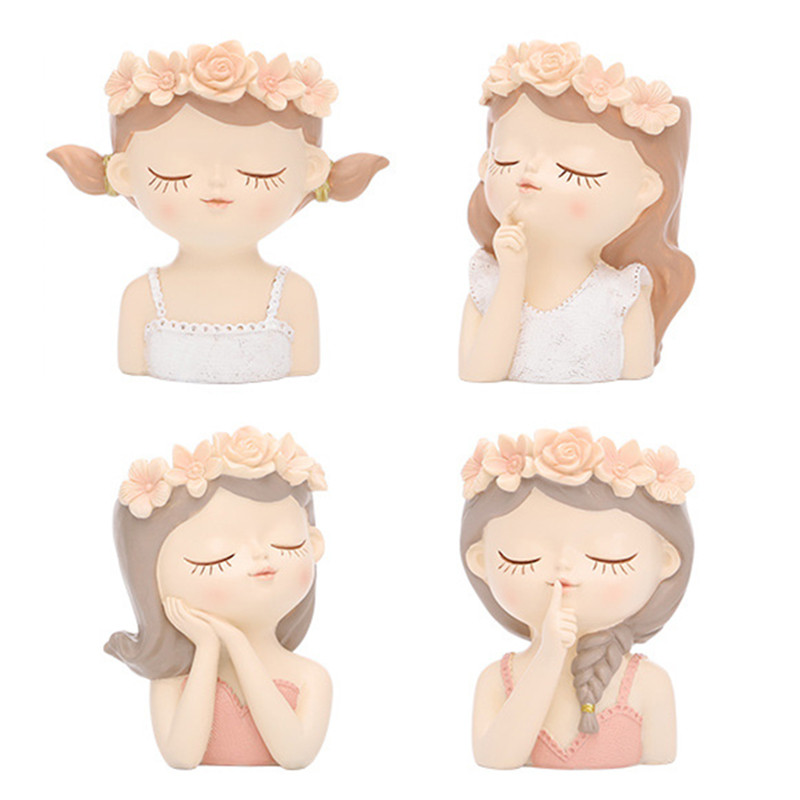 گلدان دکوری مدل دختر نازگل مجموعه 4 عددی