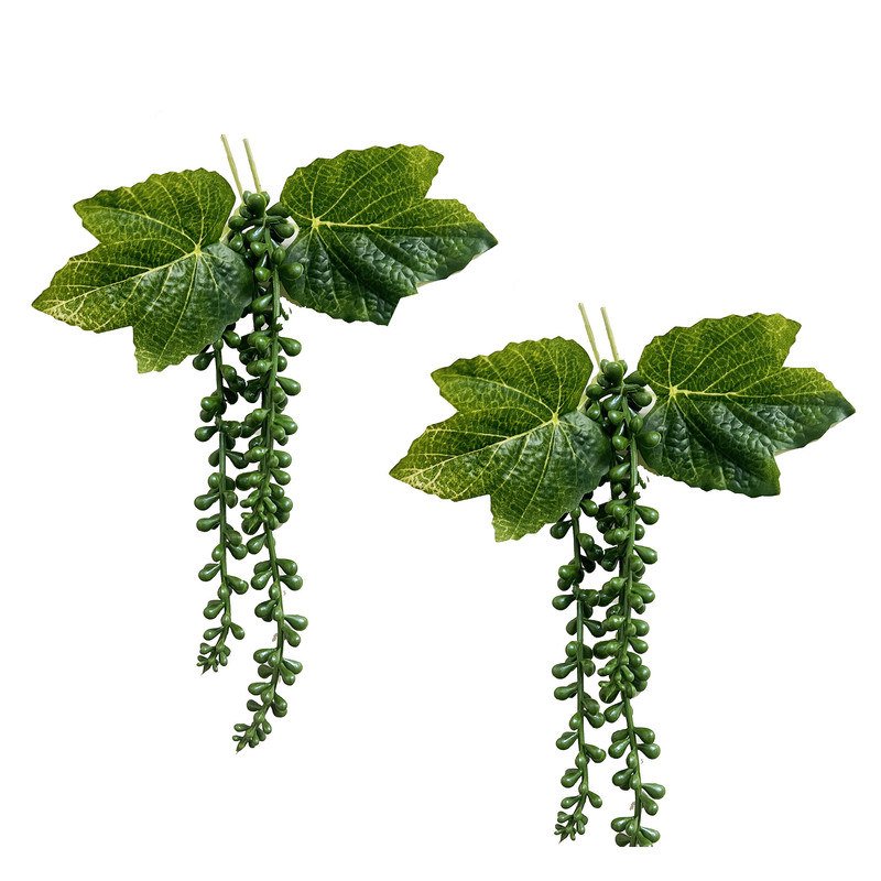 گل مصنوعی مدل آویز برگدار 777 سه غوره مجموعه 2 عددی