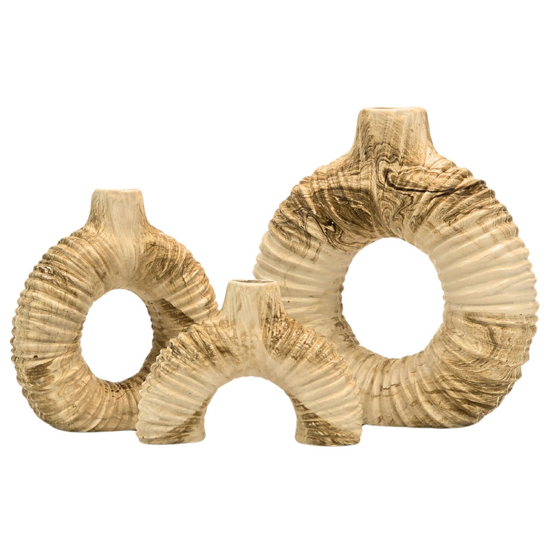 گلدان دکوری مدل دونات کد GD05S3 مجموعه 3 عددی