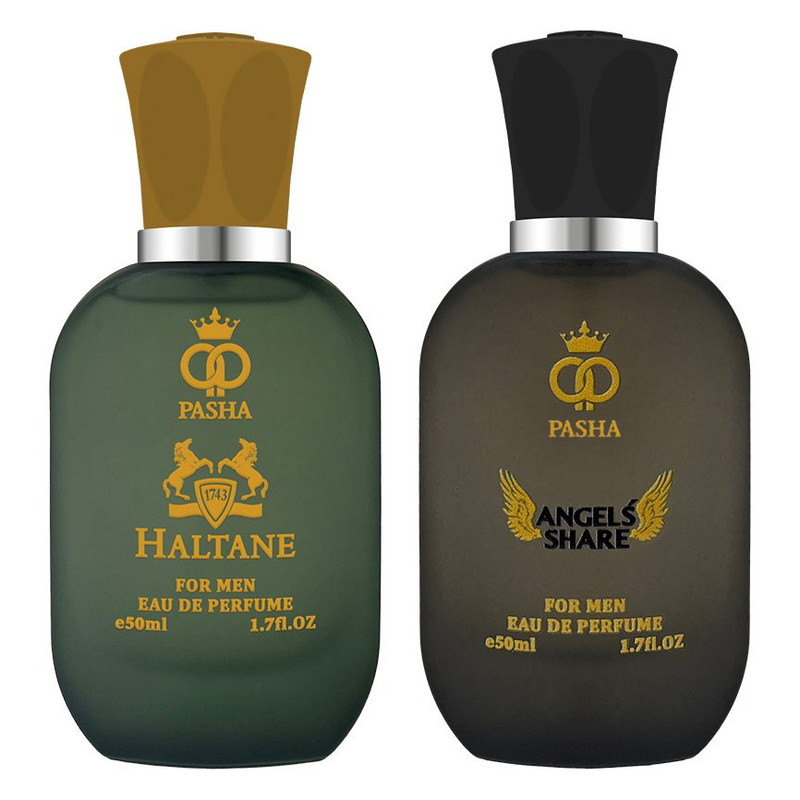 ادو پرفیوم مردانه پاشا مدل هالتان و آنجلز شیر با رایحه گرم حجم 50 میلی لیتر بسته 2 عددی