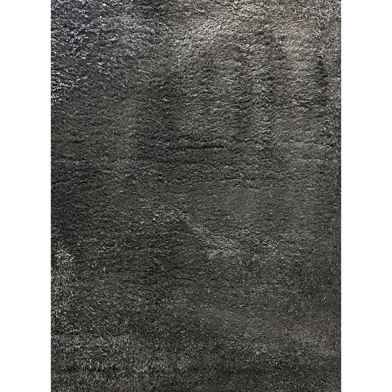 فرش ماشینی مدل شگی فلوکاتی طرح پرزبلند زمینه ذغالی