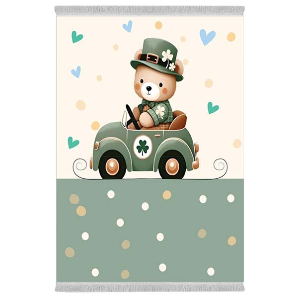 فرش پارچه‌ای دفه مدل فرشینه هازان مخمل طرح فانتزی کد 3428