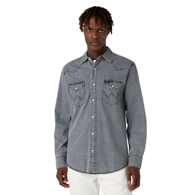 پیراهن آستین بلند یقه برگردان مردانه مدل جین دو جیب 3