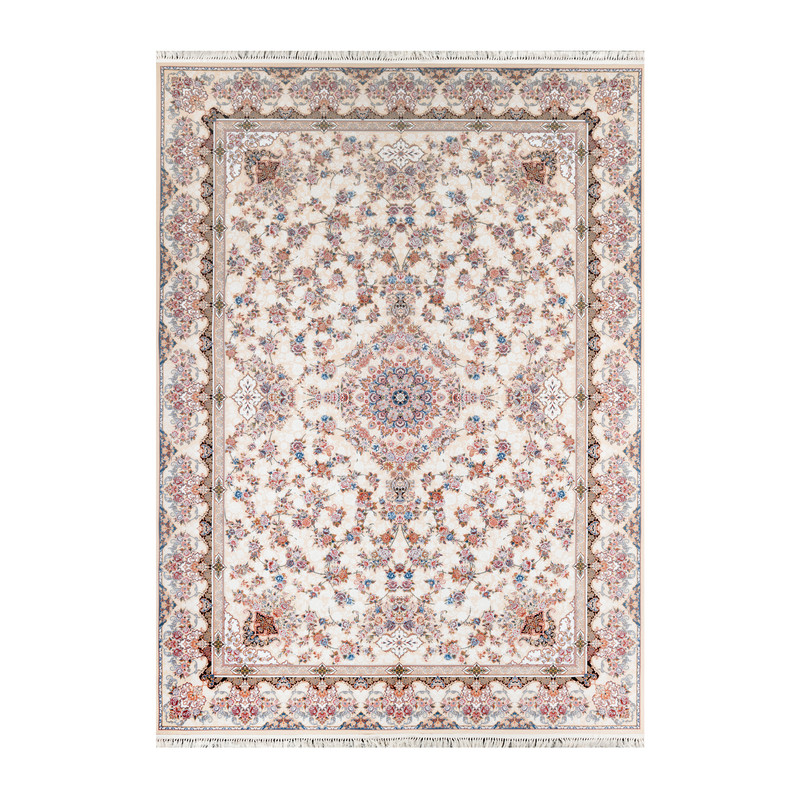 فرش ماشینی بهشتی مدل تبریز کد 1390 زمینه کرم