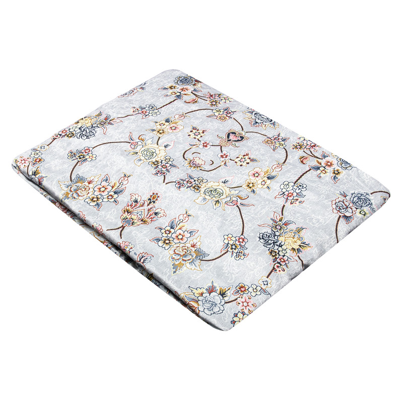 روفرشی مدل مخمل شانل کشدار کد R-1001 زمینه طوسی