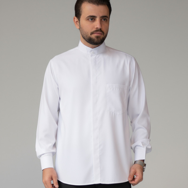 پیراهن آستین بلند یقه دیپلمات مردانه مدل S101