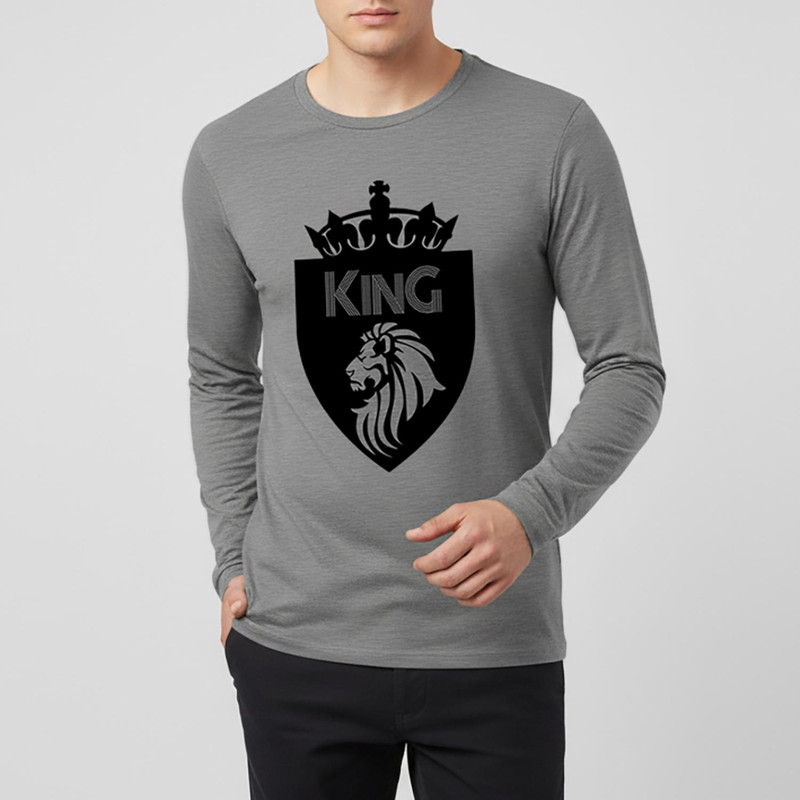 تی شرت آستین بلند مردانه طرح King مدل S21