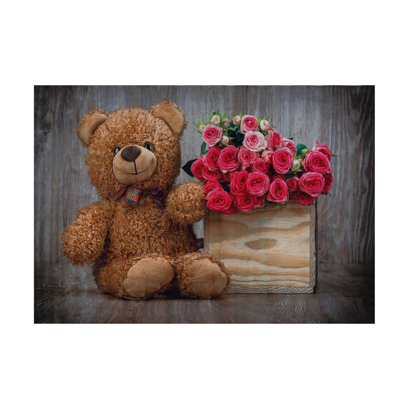 فرش ماشینی زانیس مدل اتاق کودک طرح تدی خرس زمینه قهوه ای