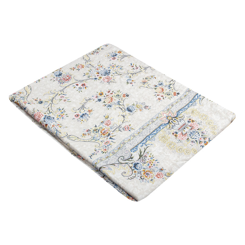 روفرشی مدل مخمل شانل کشدار کد R-1002 زمینه طوسی