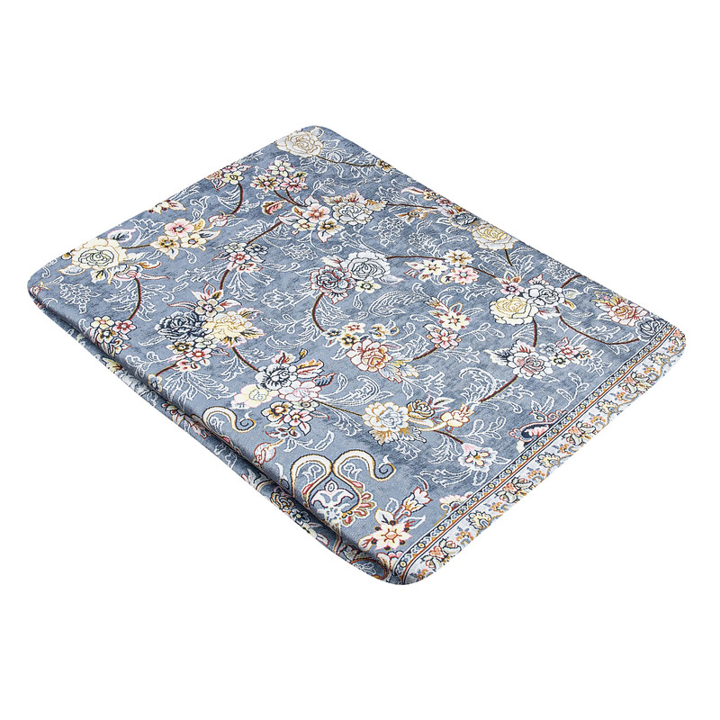 روفرشی مدل مخمل شانل کشدار کد R-1003 زمینه طوسی