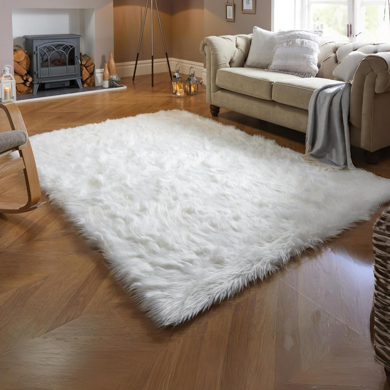 فرش ماشینی شاران هوم مدل 01 طرح خز پرز بلند اولترا سافت