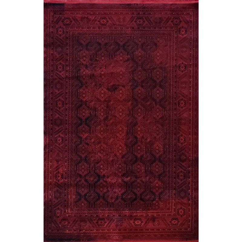 فرش ماشینی هیوا طرح بلوچ کد 201 زمینه لاکی