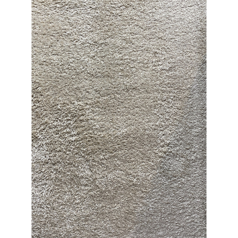 فرش ماشینی مدل شگی فلوکاتی طرح پرزبلند زمینه نسکافه ای