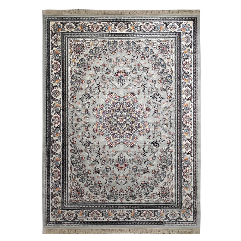 فرش ماشینی مشهد کد 722146 زمینه طوسی