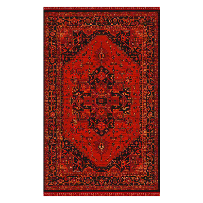 فرش ماشینی کرامتیان بلوچی کد 4111B زمینه لاکی