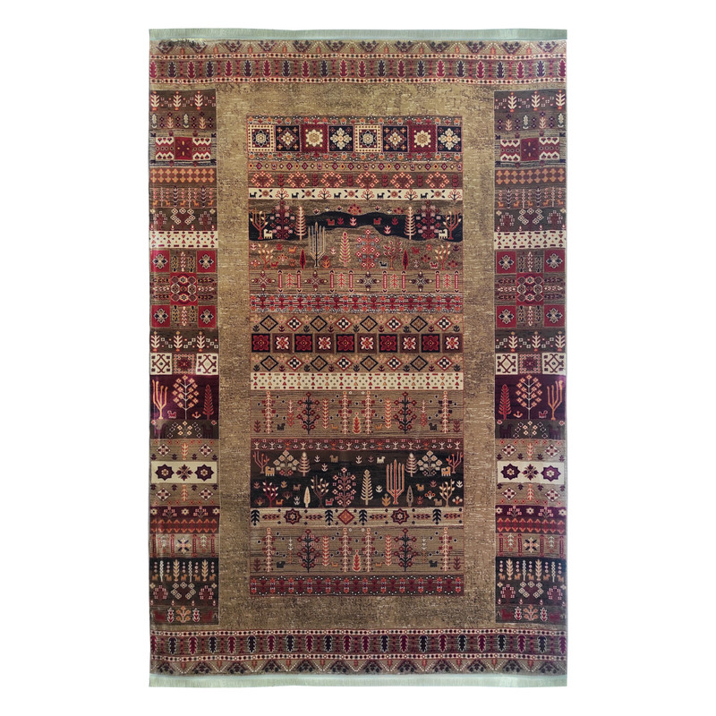 فرش ماشینی بزرگمهر کد 78007 زمینه بژ