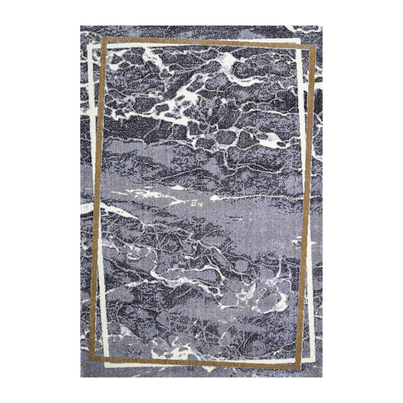 فرش ماشینی 320 شانه فرش سهند زمینه خاکستری حاشیه طوسی مدل SO35.0A