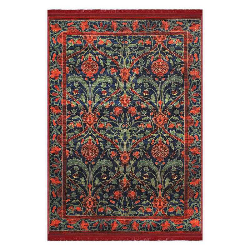 فرش ماشینی مدما مدل انار کد 107 زمینه قرمز