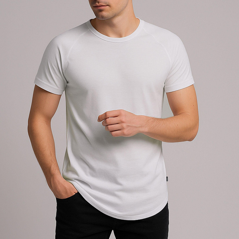 تی شرت لانگ  آستین کوتاه مردانه نوزده نودیک مدل TS1964 W