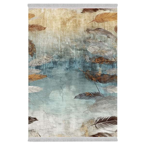 فرش پارچه‌ای دفه مدل فرشینه طرح مدرن کد 390