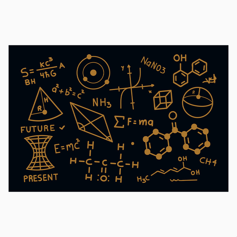 فرش پارچه‌ای مدل فرشینه طرح فرمول شیمی کد AR3058781