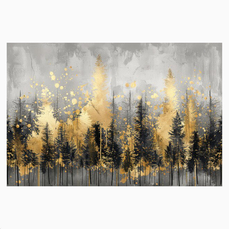 فرش پارچه‌ای مدل فرشینه طرح جنگل سرو کد AR3058801