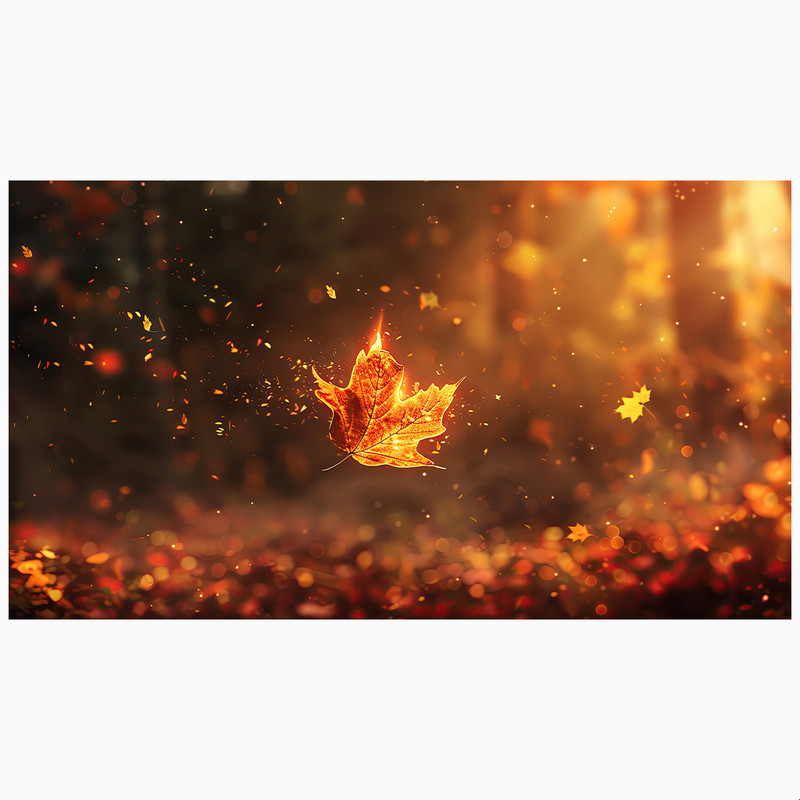 فرش پارچه‌ای مدل فرشینه طرح برگ نارنجی پاییزی کد AR3058793