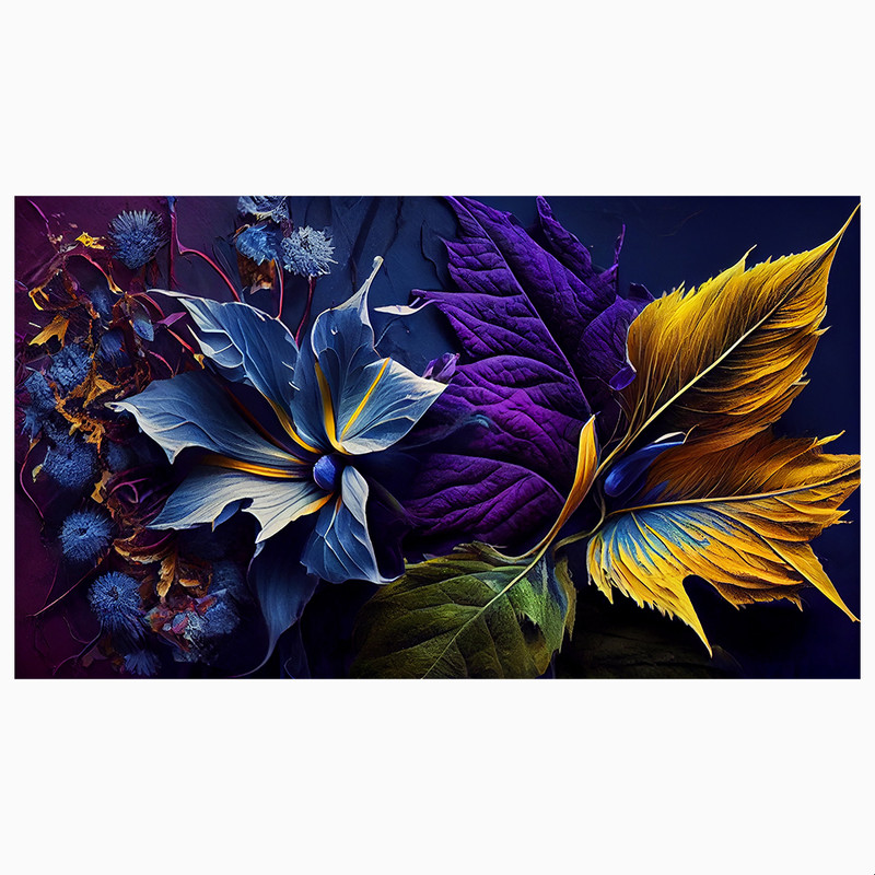 فرش پارچه‌ای مدل فرشینه طرح برگ های رنگی کد AR3058794