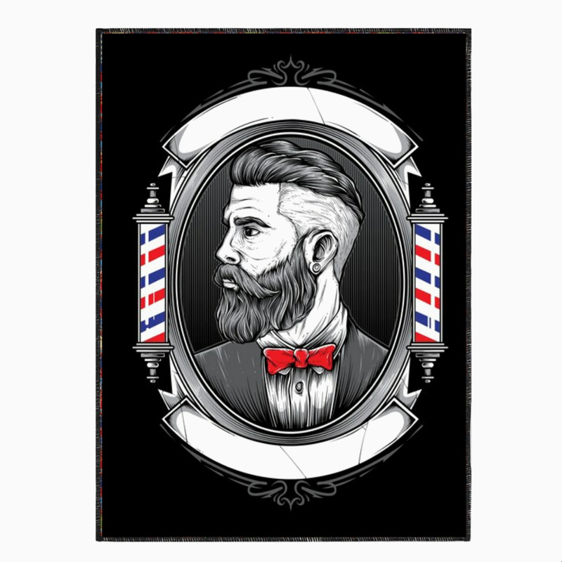 فرش پارچه‌ای مدل فرشینه طرح آرایشگاه مردانه کد PY187