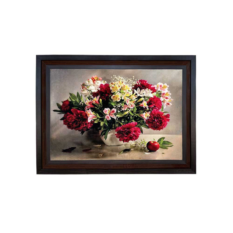 تابلو فرش ماشینی مدل گلدان گل کد 8937