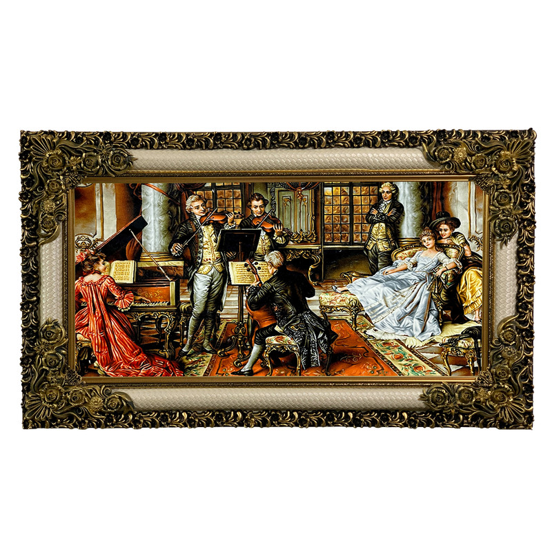 تابلو فرش ماشینی طرح دستبافت مدل ویولون زن کد 8176