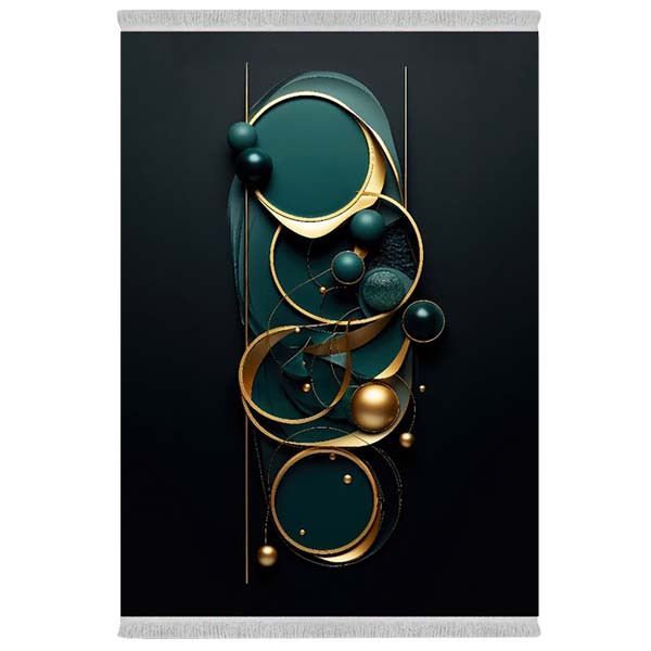 فرش پارچه‌ای دفه مدل فرشینه شانل مخمل طرح فانتزی کد 7237