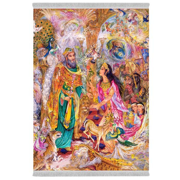 فرش پارچه‌ای دفه مدل فرشینه شانل مخمل طرح فانتزی کد 7187