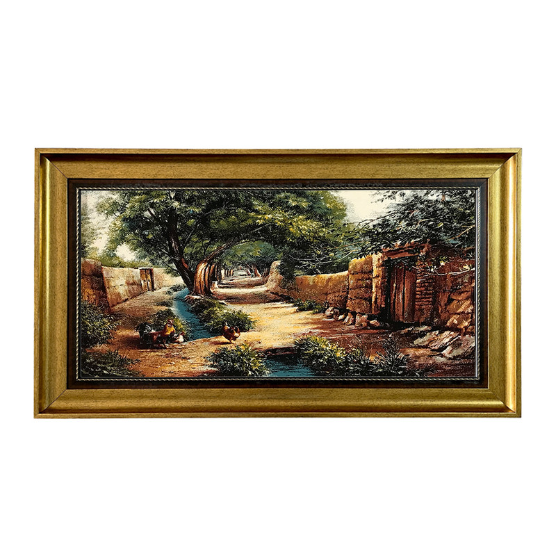 تابلو فرش ماشینی طرح دستبافت مدل کوچه باغ کد 7829