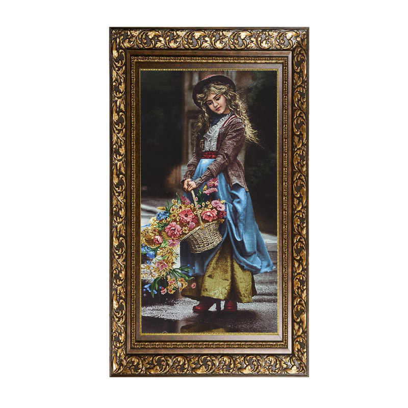 تابلو فرش دستبافت طرح دختر باران مدل 50