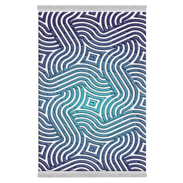 فرش پارچه‌ای دفه مدل فرشینه طرح فانتزی کد 8055