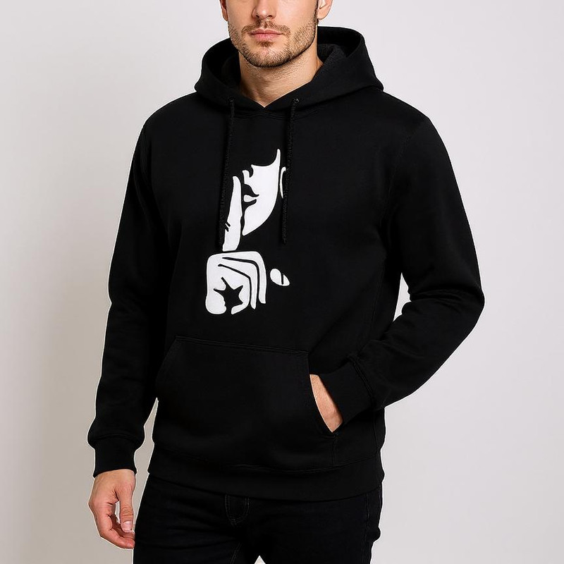 هودی مردانه مدل نیمرخ و دست کد F422